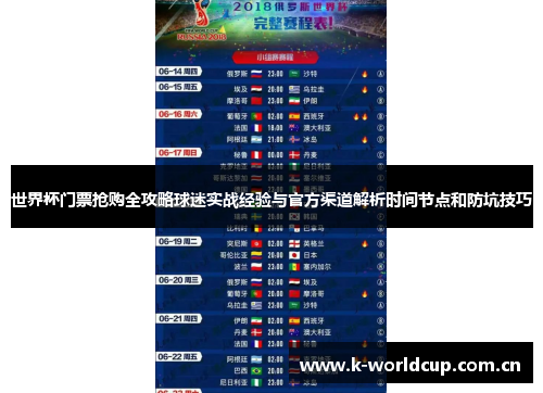世界杯门票抢购全攻略球迷实战经验与官方渠道解析时间节点和防坑技巧